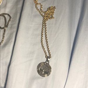 14 k gold chain with sterling silver pendent